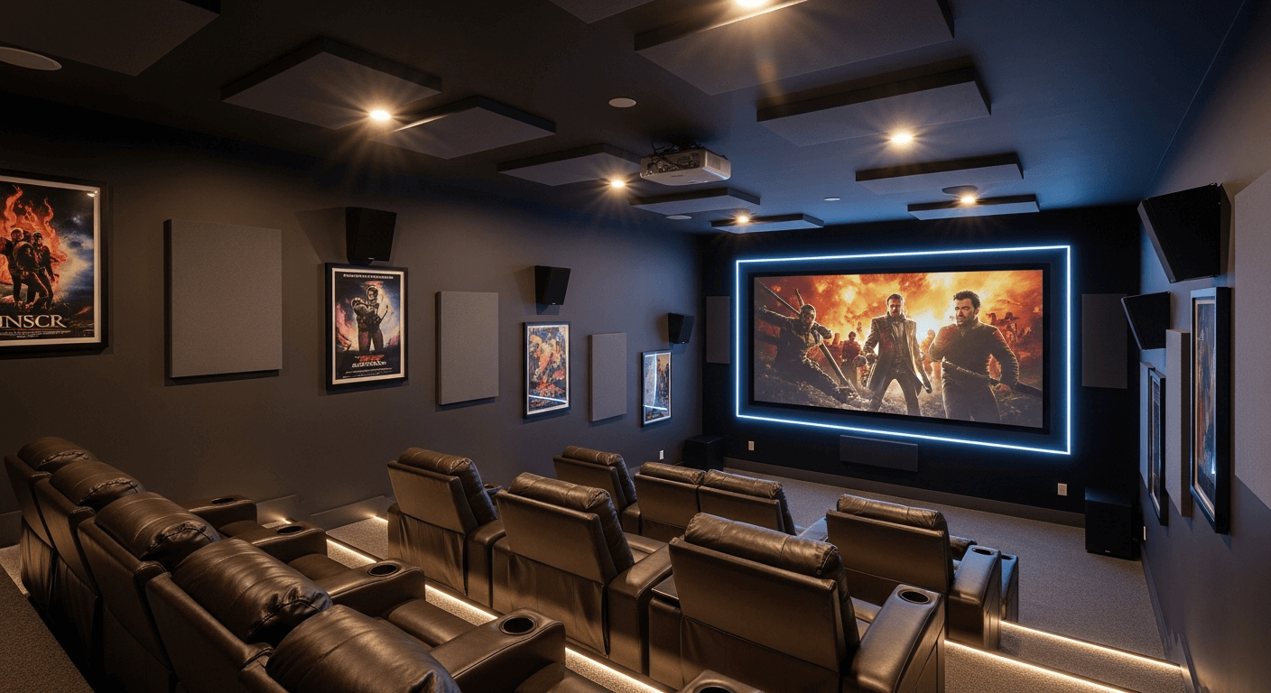 Basement entertainment room