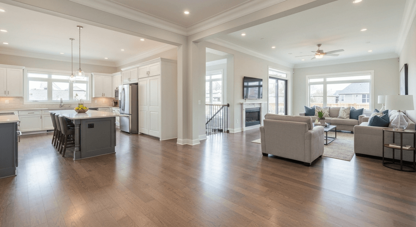 Open concept living room renovation